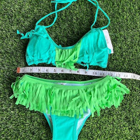 TO THE 9’s Green Kids 2 Piece Bikini size 10/14 - Picture 2 of 6